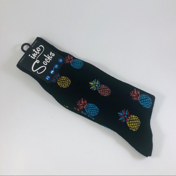 Mens Pineapple Novelty Crew Socks Into Socks Brand - Picture 1 of 1